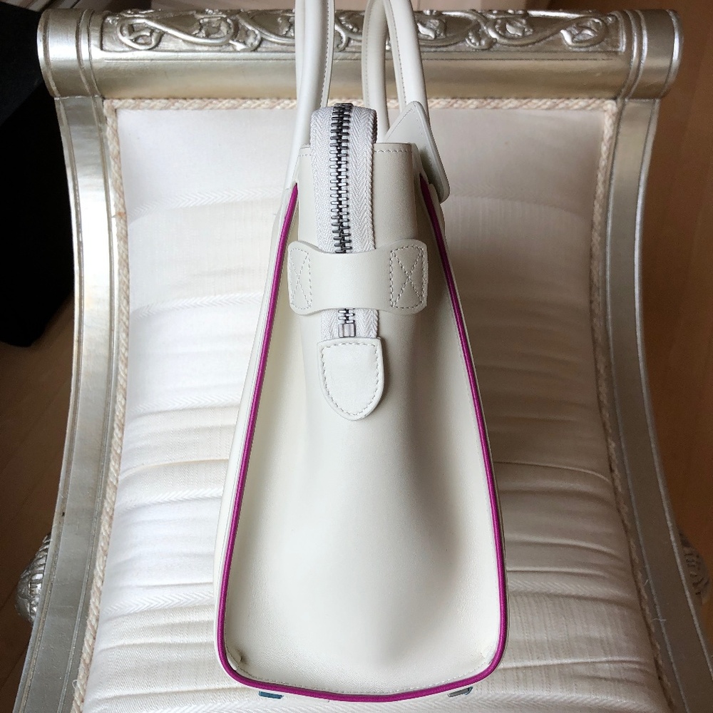 ❗️SOLD❗️Celine White/Magenta Micro Luggage Tote - Picture 4 of 16